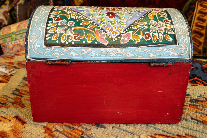 Indian Hand Painted Storage Box - Blue